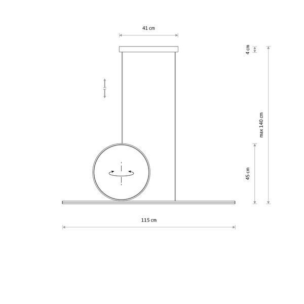 11879 Lineo Led Suspensie 39W 3000K 115cm 11879 фото